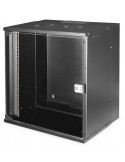 Rack Mural 19" 12U F400mm. Puerta Cristal