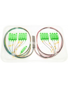 Splitter 1x16 SC/APC monomodo PLC Mini-tube 0,9 mm. 1 metro blanco