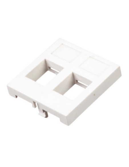 Placa 45x45 2 huecos KEYSTONE sin ventana blanca