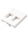 Placa 45x45 2 huecos KEYSTONE sin ventana blanca