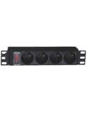 Regleta 10" 1U 4 Schuko Con Interruptor PVC