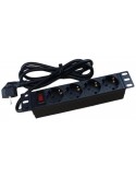 Regleta 10" 1U 4 Schuko Con Interruptor PVC