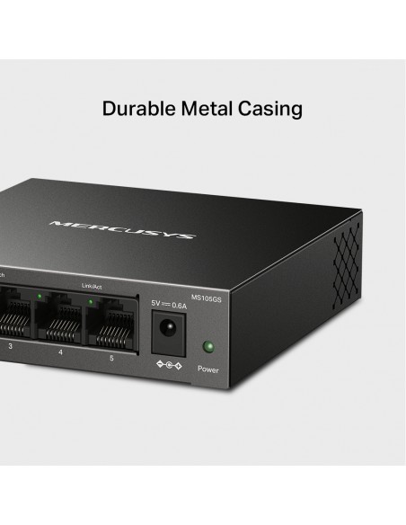 Switch 5 puertos 10/100/1000 caja metálica