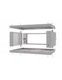 Rack Mural 19" 6U F450mm. Puerta de cristal. color GRIS (DESPIECE)