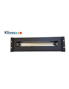 Panel abierto de 19" 3U 21 módulos CARRIL DIN con bandeja para mecanismos VISTA FRON