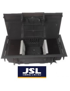 Kit Caja de empotrar en suelo 2 Schukos y 4 RJ45