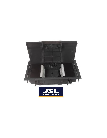 Kit Caja de empotrar en suelo 2 Schukos y 4 RJ45