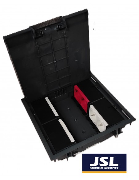 Kit Caja de empotrar en suelo 6 Schukos y 4 huecos RJ45. DETALLE 1