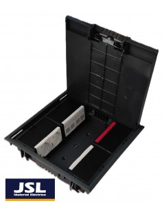 Kit Caja de empotrar en suelo 6 Schukos y 4 huecos RJ45. DETALLE 2