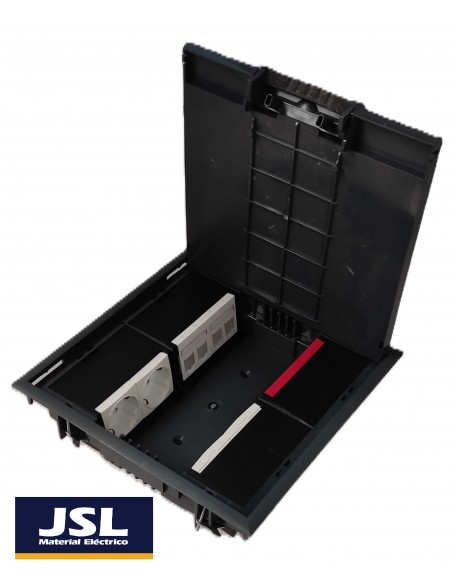 Kit Caja de empotrar en suelo 6 Schukos y 4 huecos RJ45. DETALLE 2