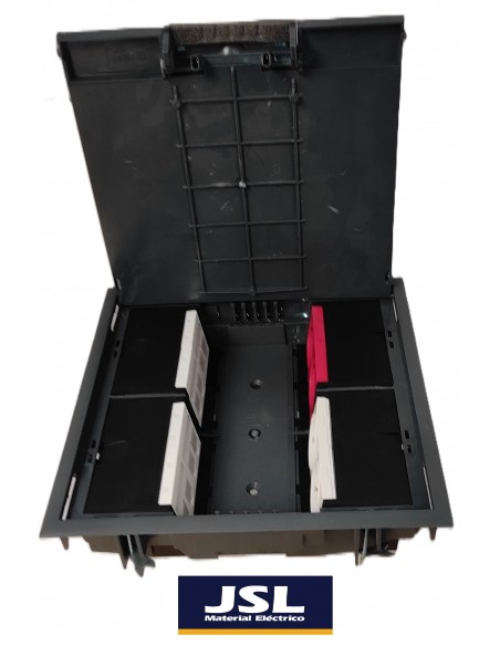 Kit Caja de empotrar en suelo 4 Schukos y 8 huecos RJ45