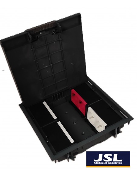 Kit Caja de empotrar en suelo 4 Schukos y 8 huecos RJ45. DETALLE 1