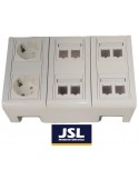 Kit Caja de superficie 2 Schukos blancos y 8 RJ45