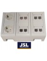 Kit Caja de superficie 2 Schukos blancos y 8 RJ45