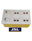 Kit Caja de empotrar en pared 2 Schukos blancos y 8 RJ45