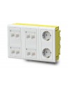 Kit Caja de empotrar en pared 2 Schukos blancos y 8 RJ45