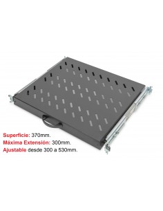 Bandeja Telescópica 1U para Rack suelo. Fijación 4 puntos