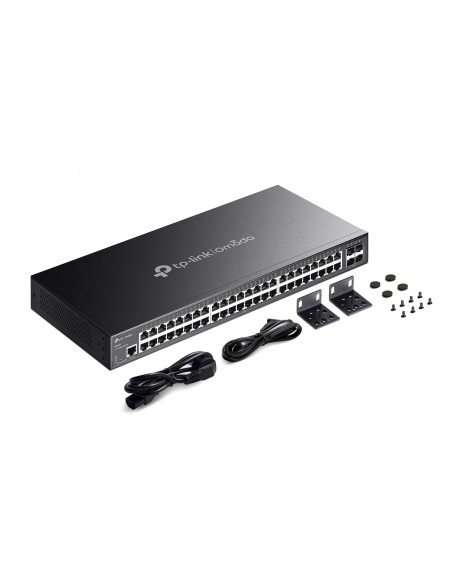 Switch 19” 48 puertos Gigabit Cobre + 4 slot SFP Gestionable. Contenido caja