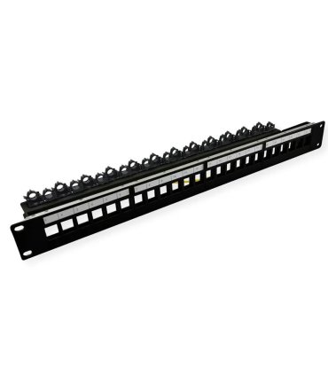 Patchpanel 19" 1U 24 Huecos KEYSTONE Apantallado con Bandeja y Fijació