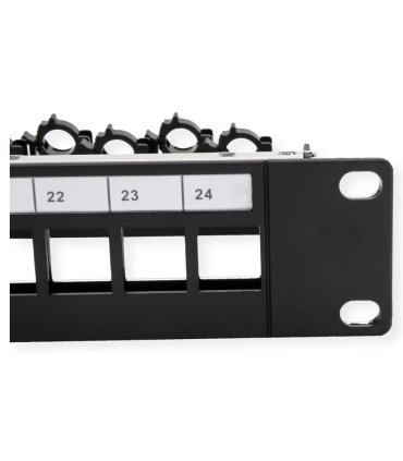 Patchpanel 19" 1U 24 Huecos KEYSTONE Apantallado con Bandeja y Fijació