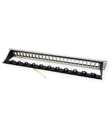 Patchpanel 19" 1U 24 Huecos KEYSTONE Apantallado con Bandeja y Fijació