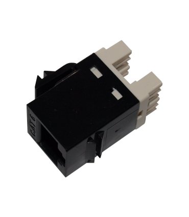 Conector RJ45 CAT6 UTP 180º Negro Hembra Tipo AMP