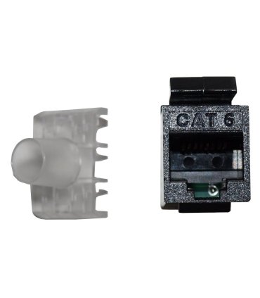Conector RJ45 CAT6 UTP 180º Negro Hembra Tipo AMP