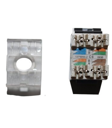 Conector RJ45 CAT6 UTP 180º Negro Hembra Tipo AMP