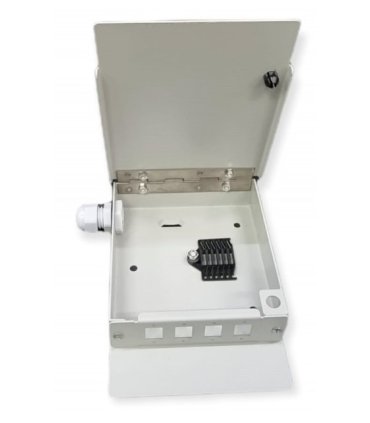 Caja fibra óptica metálica 4 conectores SC Simplex