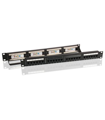 Patch Panel 19" 1U 24 puertos UTP CAT6 + guía sujeta cables.