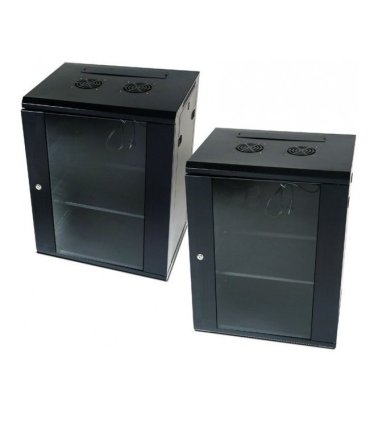 Rack mural 19" 18U F600. Puerta Cristal